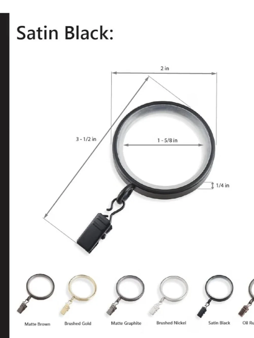 36 Designer Easy Glide Curtain Rings